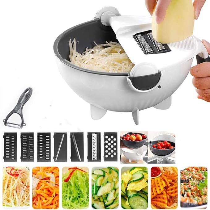 9 in 1  Vegetable Cutter With Drain Basket